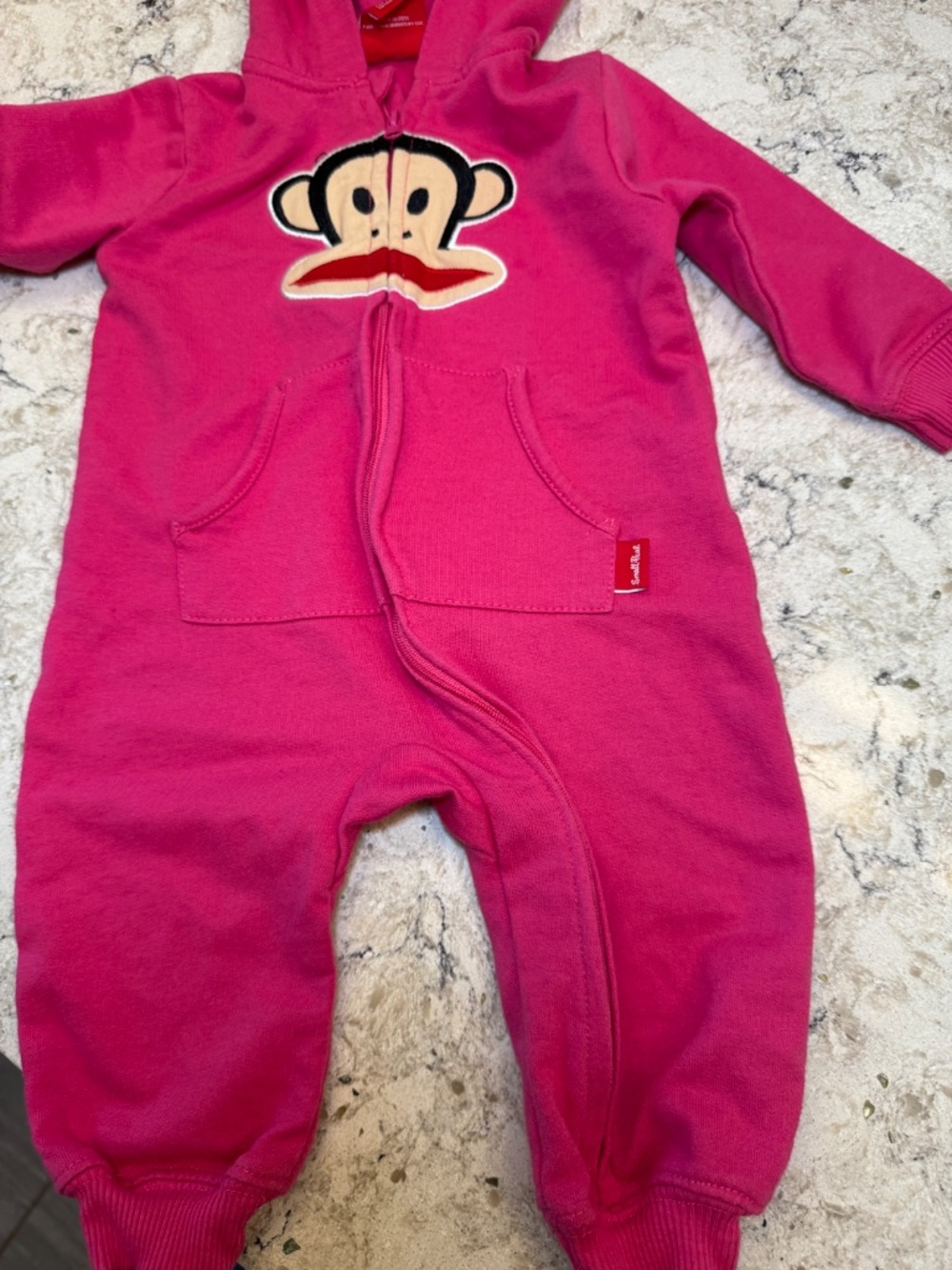 Paul Frank one piece jumpsuit bodysuit pink zip-up hoodie Julius the monkey logo - Picture 12 of 12